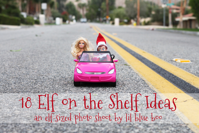 18 Elf on the Shelf Ideas (An Elf-Sized Photo Shoot) via lilblueboo.com