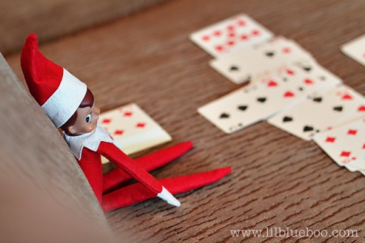 Elf on the Shelf Ideas - Playing Cards