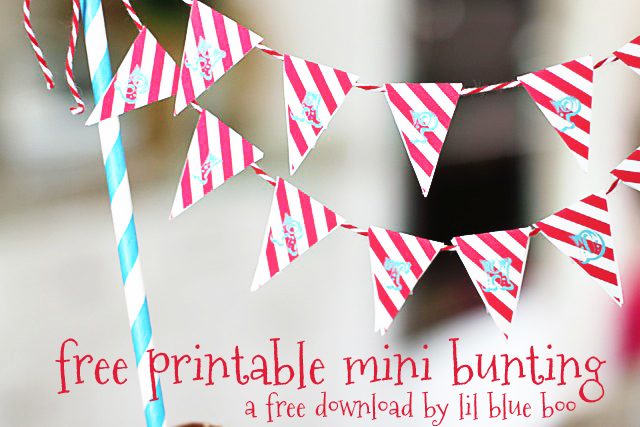 Free Printable Circus Mini Bunting via lilblueboo.com
