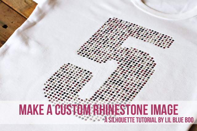 How to make a Custom Rhinestone image with Free Silhouette Download DIY Tutorial via lilblueboo.com
