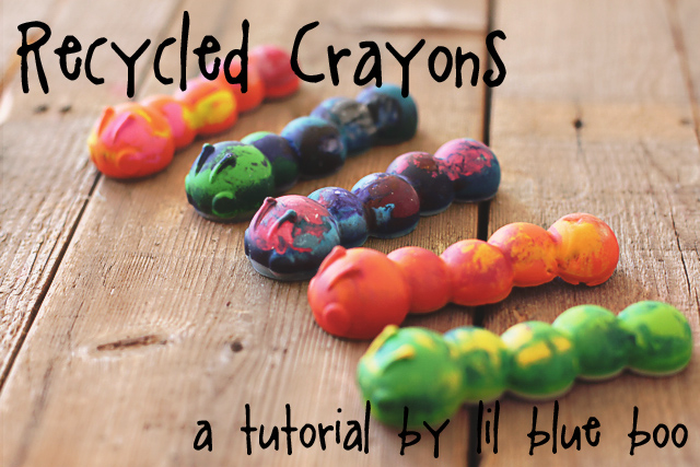 Recycled Crayons: DIY Tutorial via lilblueboo.com