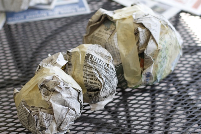 DIY paper mache animal heads tutorial and process via lilblueboo.com 