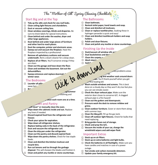 The Mother-of-All Spring Cleaning Lists (Printable Download) via lilblueboo.com
