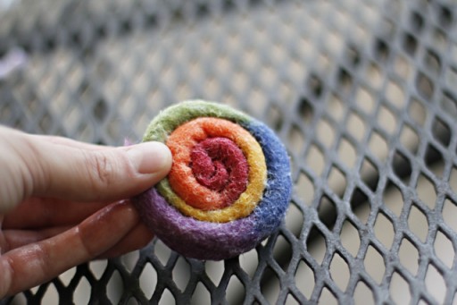 Felted Pinwheel Accessories Tutorial process 7 via lilblueboo.com