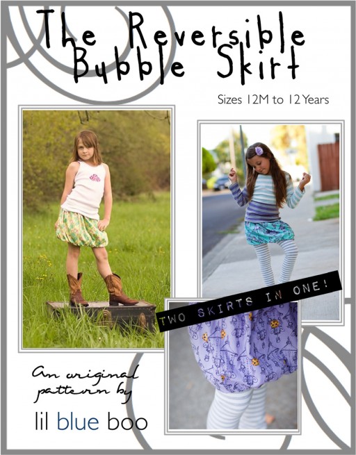 The Reversible Bubble Skirt PDF Pattern via lilblueboo.com