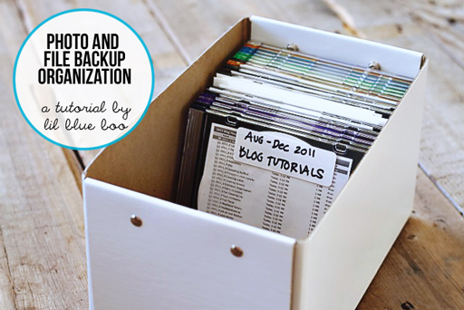 Easy File and Photo Backup Organization tutorial via lilblueboo.com