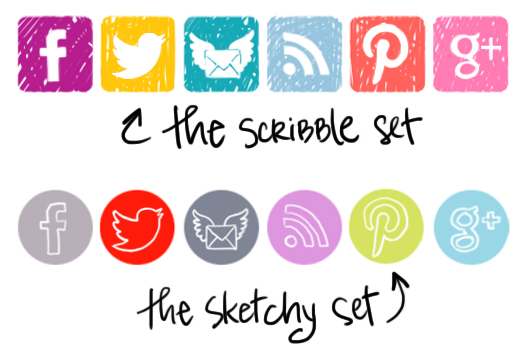 Social media icons / buttons - free download - via lilblueboo.com