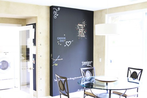 Non-Messy Chalkboard Ink Wall via lilblueboo.com