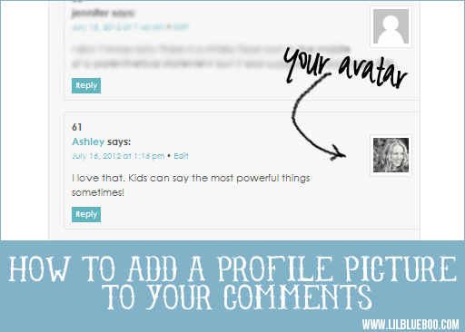 How to add a profile photo to your blog comments via lilblueboo.com