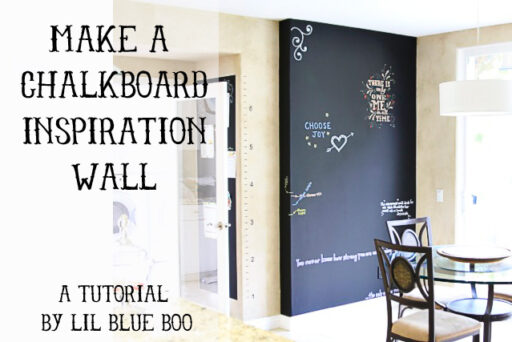 How to make a chalkboard inspiration wall via lilblueboo.com