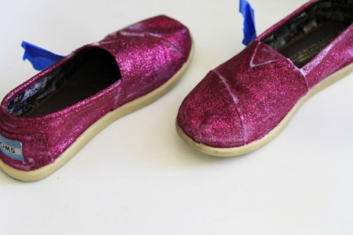 Paint Layer of Glitter on TOMS and dry via lilblueboo.com