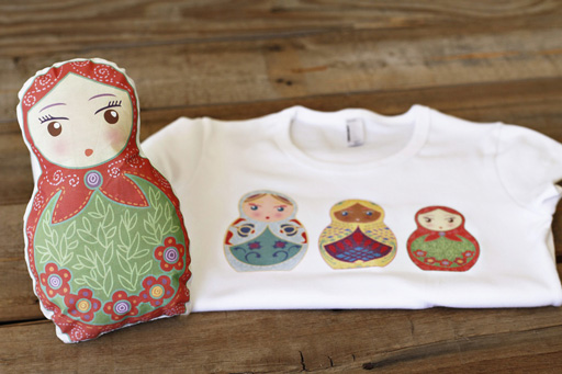 Make a Matryoshka t-shirt transfer doll via lilblueboo.com