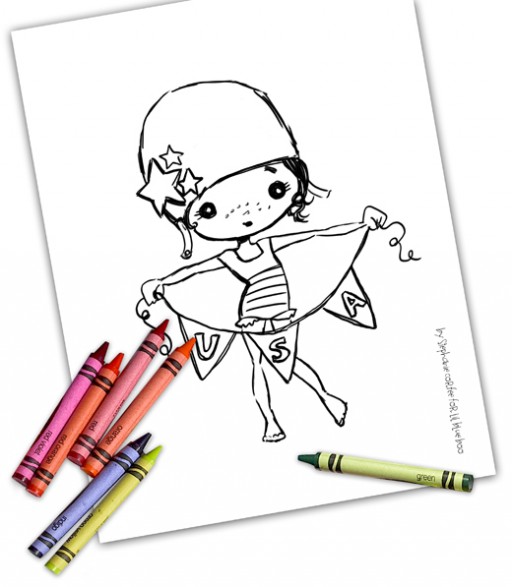 Lil Miss USA Coloring Page and Printable by Stephanie Corfee via lilblueboo.com