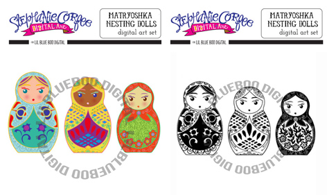 Matryoshka Russian Nesting Doll Graphics via lilblueboo.com