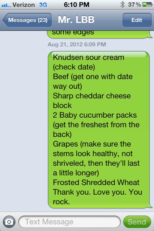 Grocery list via liblueboo.com