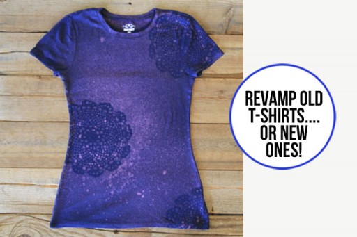 Revamp t-shirts using bleach stenciling via lilblueboo.com