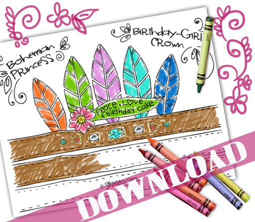 Bohemian Princess Free Printable Crown by Stephanie Corfee via lilblueboo.com