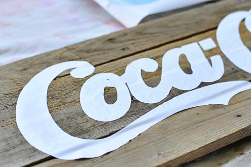 Using Sticker Stencil for Large Sign via lilblueboo.com