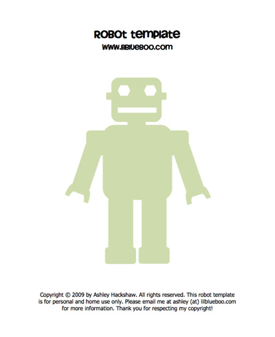 Robot template and freezer paper stencil tutorial via lilblueboo.com