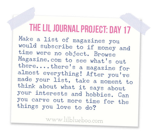 The Lil Journal Project Day 17 via lilblueboo.com