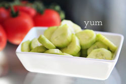 cucumber salad recipe via lilblueboo.com