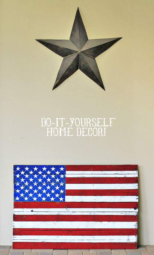 DIY Rustic Distressed American Flag Painting from (DIY Home Decor) Wood Pallet via liblueboo.com
