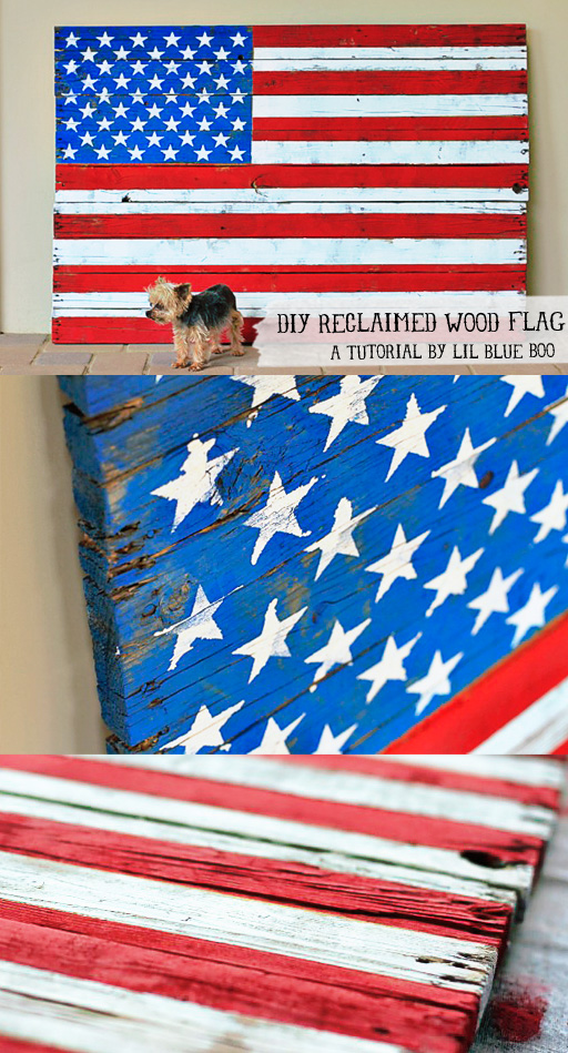 DIY American Flag Home Decor from Reclaimed Wood Pallet via liblueboo.com