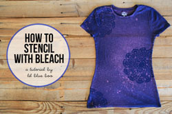 stenciling with bleach tutorial via lilblueboo.com