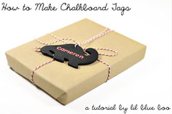 chalkboard tag tutorial via lilblueboo.com