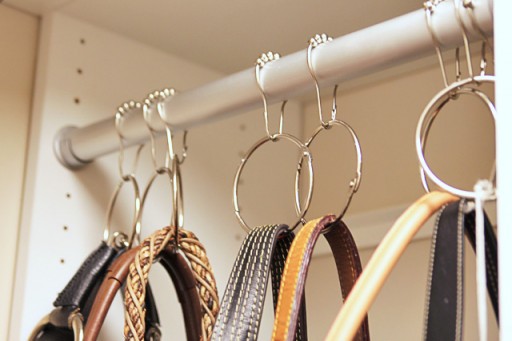 Handbag and Accessory organization with rings via lilblueboo.com