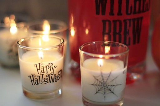 DIY Halloween Party Decor Ideas - Packing Tape Transfer via lilblueboo.com