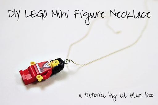 DIY Lego Mini Figure Necklace via lilblueboo.com