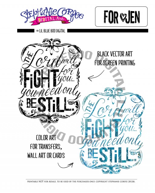 Digital Be Still Art by Stephanie Corfee (For Jen Thompson Stage 4 ovarian cancer) via lilblueboo.com