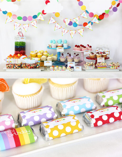 Rainbow Party Printable via lilblueboo.com