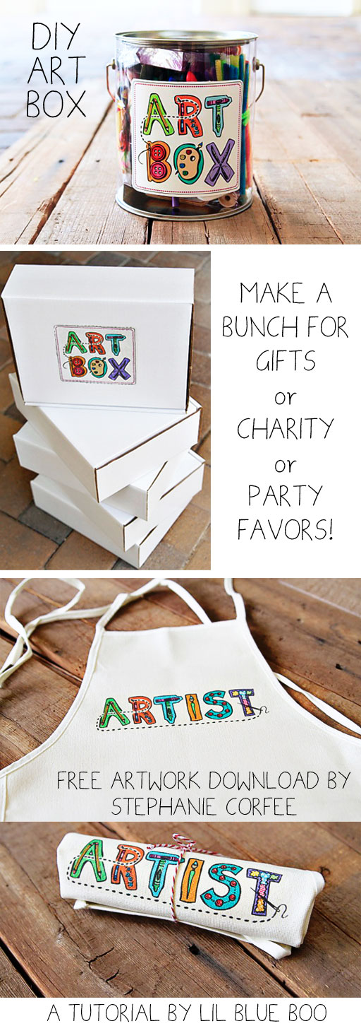 the Gift of Art (DIY Art Box och gratis konstverk nedladdning av Stephanie Corfee) via lilblueboo.com # gift # christmas # diy # printable