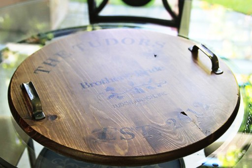 How to make a wine barrel inspired tray via lilblueboo.com