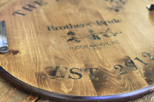 Wedding Gift Ideas: wine barrel inspired tray via lilblueboo.com