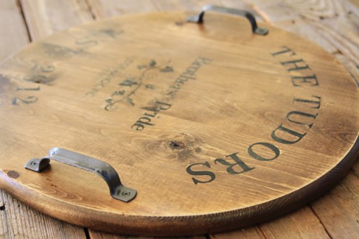 Handmade Wedding Gift Ideas: wine barrel inspired tray via lilblueboo.com