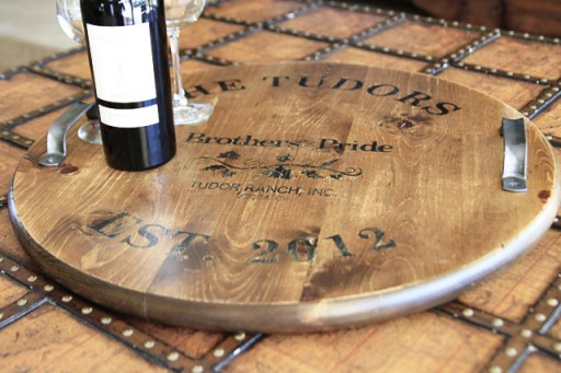 DIY Home Decor: How to make an antique distressed Wine Barrel Tray via lilblueboo.com