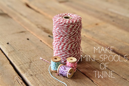 Projects using baker's twine (mini wood spools) via lilblueboo.com