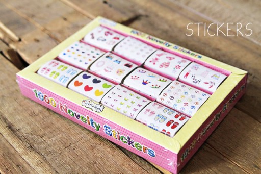 What to put in art box: take apart sticker packs via lilblueboo.com