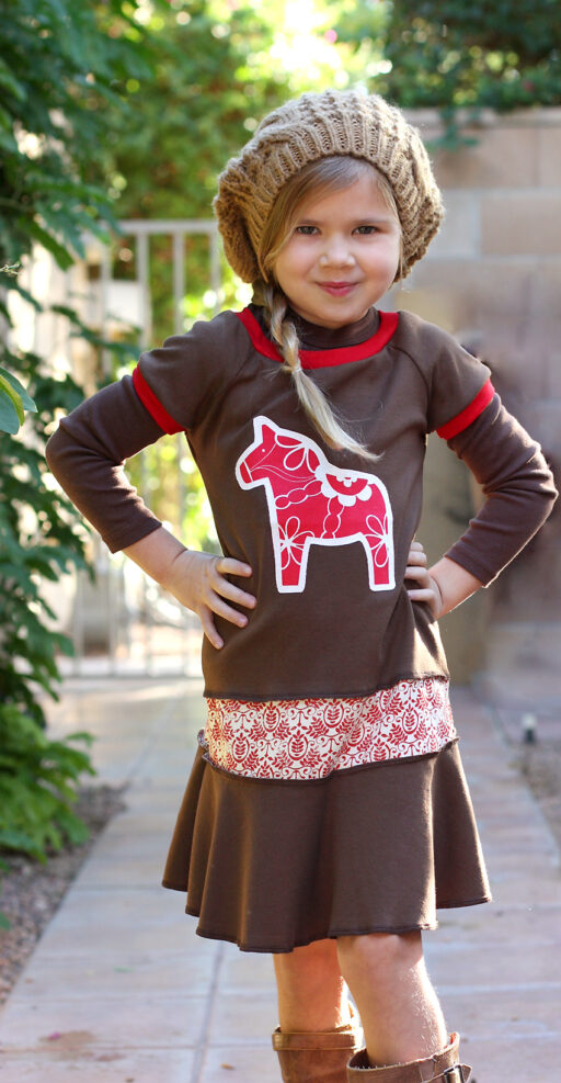 Comfy dress for the Holidays! Dala Horse Short Sleeve Layering Dress via lilblueboo.com