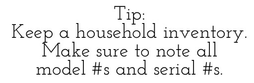 Tip: Keep a household Inventory list via lilblueboo.com