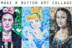 how to make a button art collage via lilblueboo.com