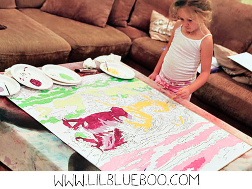 Oversized DIY paint by number via lilblueboo.com