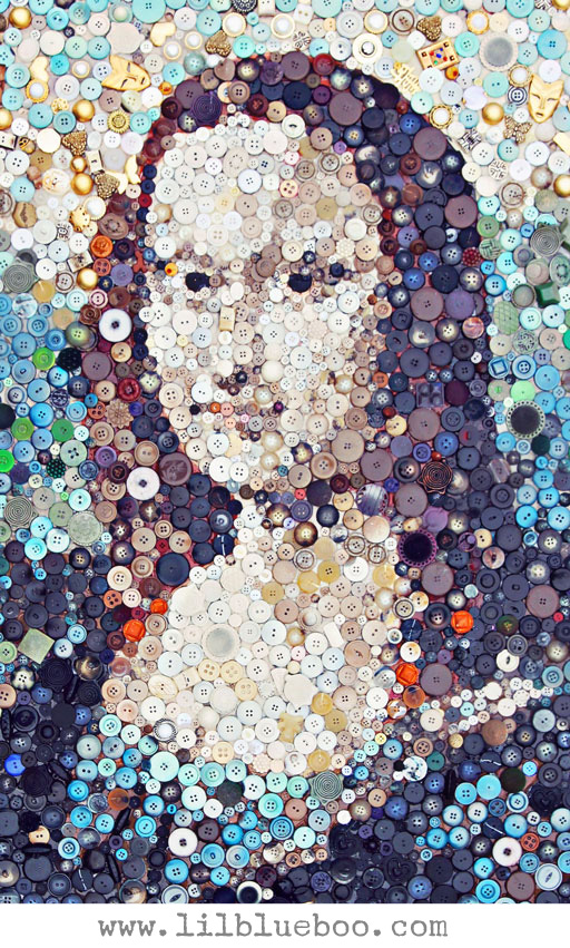 Mona Lisa Button Art Collage via lilblueboo.com (click through to see the "DIY How To" HD time lapse video)