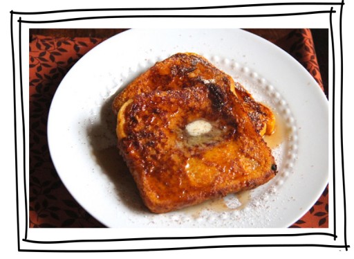 Great holiday breakfast recipe: pumpkin french toast via lilblueboo.com