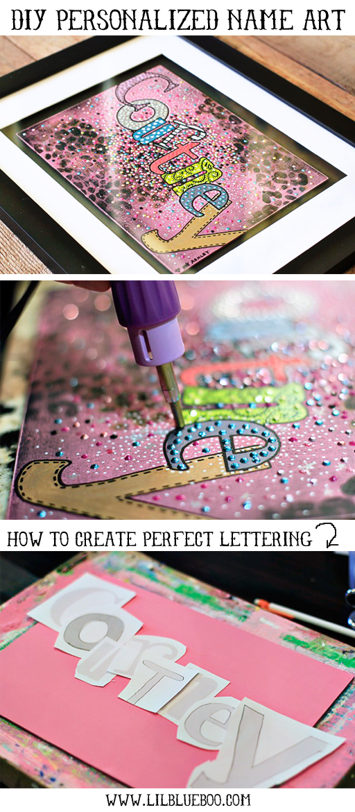How to Make Personalized Name Art (with Animal Print Download) via lilblueboo.com #silhouette #diy #tutorial #baby