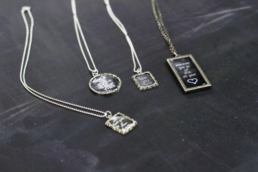 Makes a great gift: How to Make Chalkboard Necklaces (with Chalkboard Download) via lilblueboo.com