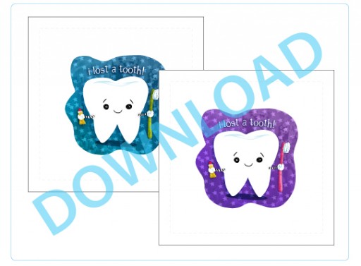 Two colors: tooth fairy pillow free printable download by Stephanie Corfee via lilblueboo.com